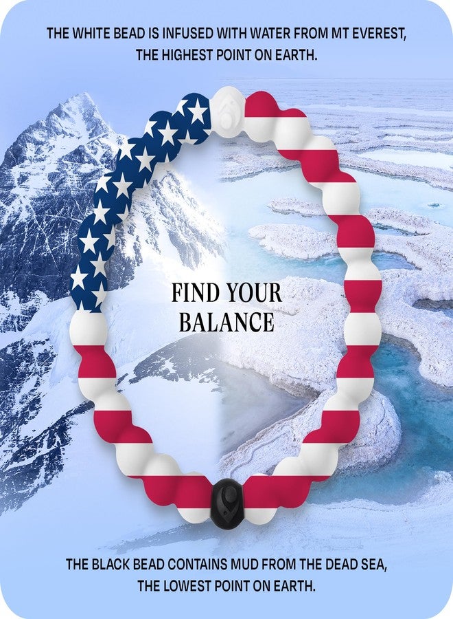Lokai Silicone Beaded Bracelet for Women & Men (American Flag, Small) - Stylish & Colorful Bead Bracelet Fashion Jewelry - Ring Bangle Slide-On Style Over Wrist for Comfortable Fit - Image 3